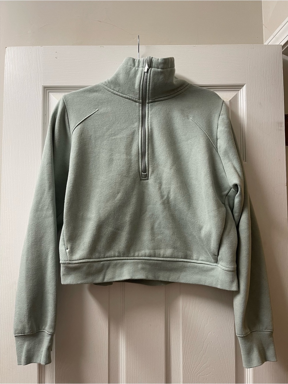 Target All in Motion Quarter-Zip Cropped Fleece Pullover - Sage Green